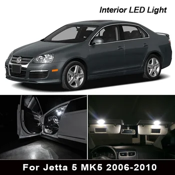 14pcs canbus Interjera LED spuldzes VW Jetta 5 MK5 2006. - 2010. gadā Dome Kartes Durvis ar Cimdiem Bagāžnieka licences plāksnes apgaismojums.