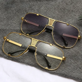 LongKeeper Modes Liela Izmēra Saulesbrilles Vīriešiem Kvadrātveida Metāla Braukšanas Saules Brilles Sievietēm Retro Augstas Kvalitātes Gafas Oculos De Sol