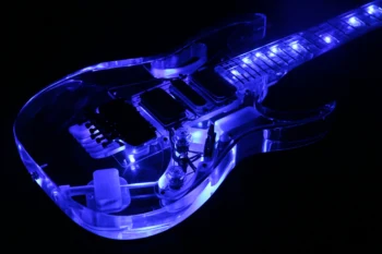 T-ED12 LED Gaismas Elektriskā Ģitāra 7VE Stils, Pilns Akrila Krāsains Flash Led Gaismas Kristāla Ģitāra