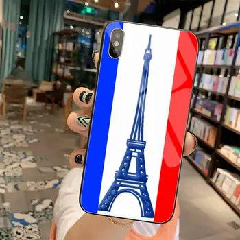 KPUSAGRT France valsts karoga Shell Telefonu Gadījumā Rūdīts Stikls iPhone 11 Pro XR XS MAX 8 X 7 6S 6 Plus SE 