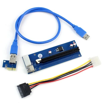 USB 3.0 PCI-E Express 1x, lai 16x Extender Stāvvadu Kartes Adapter Pcie 1 līdz 4 USB Pārveidotājs Graphics Video karti par Kalnraču BTC Litcoin