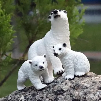 Oenux Sākotnējā 5GAB Arktikas Dzīvniekiem leduslācis polārlapsa Lepus Arcticus PVC Modeļa Darbības Rādītāji Dzīvnieku Statuetes Rotaļlietas Bērniem