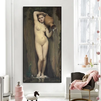 《Pavasara》Jean Auguste Dominique Ingres Glezniecības Klasisko Nude Art Audekls Retro Plakāta Attēlu, Mājas Dekoru Istabā, Eju Apdare