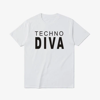 T Krekls Techno Apģērbu Diva T Krekli Plus Lieluma Galotnēm Radošo Diva Techno Gothic Mūzikas Grafikas Tees Sieviešu Modes XS-3XL