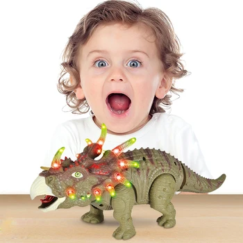 Elektriskā Pastaigas Dinozauru Rotaļlietas Pastaigas Triceratops Dinozauru Attēls Ar Gaismas, Skaņas Reālo Kustību Bērniem Rotaļlietas Ziemassvētku Dāvanu