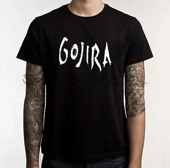 Vīriešu tee-krekls Gojira T-krekls Vīriešu Metāla Mūzikas Kokvilnas Black Tee Krekls
