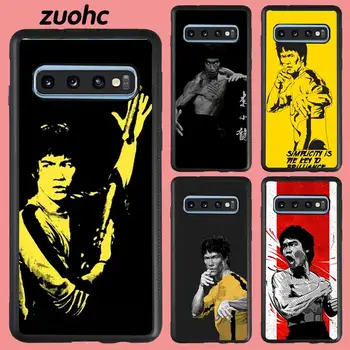 Bruce Lee Filmu Kung Fu Telefonu Gadījumā Akrila organiskā stikla TPU Samsung Galaxy S8 S9 S10 s10e S20 PLUS ULTRA S6edge