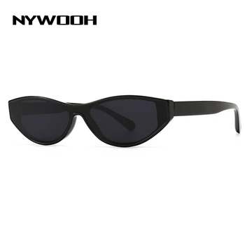 NYWOOH Retro Cat Eye Saulesbrilles Sieviešu Pavisam Šauras Vintage Saules Brilles Slīpums Sunglass Dāmām
