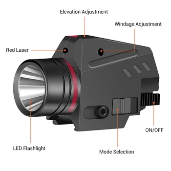 Taktiskā LED Ieroci Ieroci Gaismas Lukturīti Red Dot Lāzera Redzes Militāro Airsoft Pistole Pistoli Gaismu 20mm Dzelzceļa Mini Pistole Pistoli