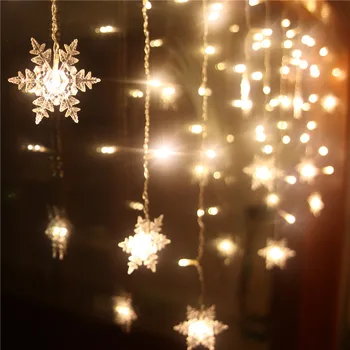 Ziemassvētku Rotājumi Mājās, 3.5 M 96 LED Sniegpārslas String Gaismas Ziemassvētku un Jaunā Gada Apdare Natal Navidad Ziemassvētki Kerst Dekori