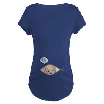 ARLONEET 2019 vasaras Augstas kvalitātes dzemdību t funny Baby Kabatā Print T-Krekls un dzemdību aprūpes krūšturis grūtniecēm apģērbi