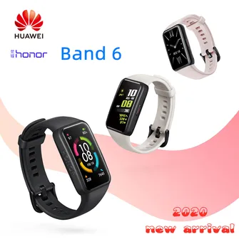 Sākotnējā Huawei Honor Band 6 Aproce Asins Skābekļa Smart Watch Band AMOLED Fitnesa Tracker Miega Datu Sirds ritma Monitors