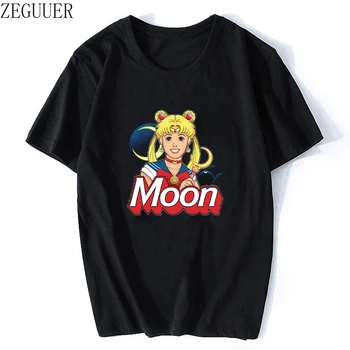 Ir 2021. anime Sailor moon T Krekls Sievietēm Kawaii Karikatūra T-krekls gadījuma Unisex Harajuku Smieklīgi Vasaras Top Sieviete/vīrietis