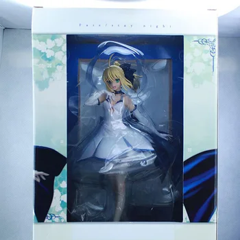 Japāņu Anime Rīcības attēls Fate/stay Night Grand Lai MAINĪTU nakts saber balta kleita attēls PVC 27cm modelis kolekcijas lelle