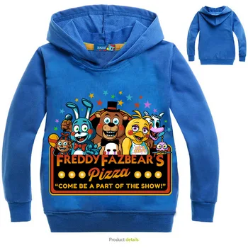 DLF 2-16Y Pieciem Naktī Fredijs Hoodies Pusaudži, kas Zēnu Krekls Meitenēm ar garām piedurknēm t krekls pelēkā vārna Bērnu Kostīmi Gadījuma Džemperi