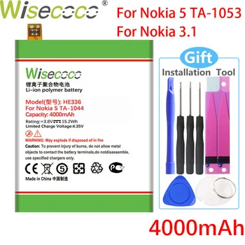 Wisecoco HE321 HE336 4400mAh Akumulatoru 5 Nokia Dual SIM (TA-1053 DS) Tālruņa Akumulatora Nomaiņa +Izsekošanas Numuru