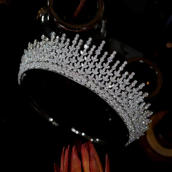 Kāzu cepures un kroņa luksusa līgavas diadem sieviešu balli galvu kāzu matu aksesuāri, līgavas rotaslietas