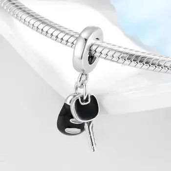 Jauns 925 Sterling Silver Radošo karstā pārdošanas auto atslēgu formas pērlītes Fit Original Eiropas Šarmu Rokassprādzi Rotaslietu izgatavošana