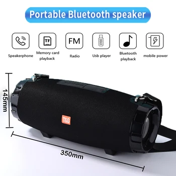 40W Portatīvā Bluetooth Skaļruni, Boom box TG526 bezvadu Āra Kolonnu Ūdensizturīgs 3D stereo, Subwoofer atbalsts TF FM Radio USB