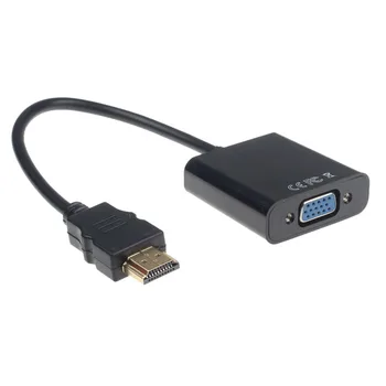 1080P HDMI uz VGA Ar o Converter USB Strāvas Adapteris, Video Vads Melns