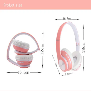 66BT Rožu Bluetooth Austiņas HIFI Stereo Bezvadu Mūzikas Austiņas Spēļu Austiņām Pār-auss Trokšņu Slāpēšanas Sporta Austiņas