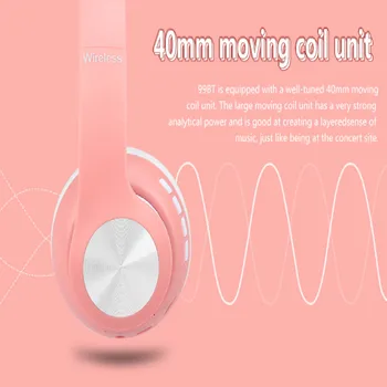 66BT Rožu Bluetooth Austiņas HIFI Stereo Bezvadu Mūzikas Austiņas Spēļu Austiņām Pār-auss Trokšņu Slāpēšanas Sporta Austiņas