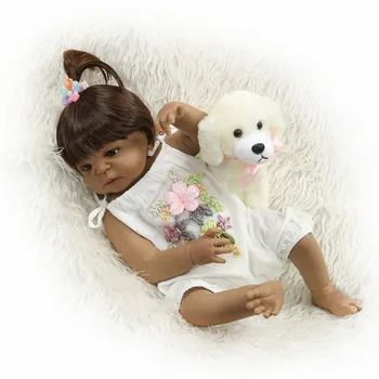 NPK 56cm Pilna Silikona Vinila Atdzimis Bērnu Lelle Princese Reāli Jaundzimušo Bebe Dzīvs Dzimšanas dienas Dāvanu GirlsPlay Māja Pelde Rotaļlietas