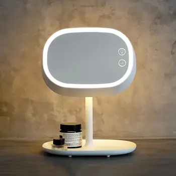 Uzlādējams Touch Ekrāns Apgaismots Kosmētikas Spogulis, LED Gultas Lampa, Galda Statīva, Kosmētikas Spogulis Nakts Gaisma