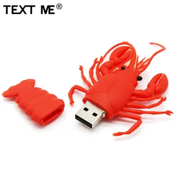 TEKSTA MAN jaunas st karikatūra Red lobster usb2.0 4GB 8GB 16GB 32GB 64GB pen drive USB Flash Drive radošo dāvanu