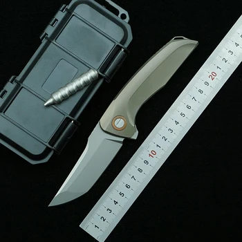 LEMIFSHE Hokaido Flipper saliekamais nazis M390 asmens titāna sakausējuma rīkoties āra kempings kabatas virtuves augļu nazi EDC rīks