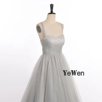 YeWen Loku Princese Gaismas sudraba Līnija, kas Garā vakarkleita Backless Modes Eleganti Tilla Vakara Tērpi 