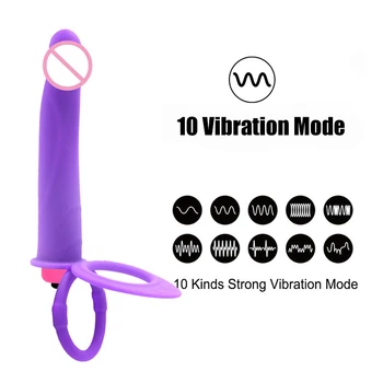 Strapon Faloimitator Dubultā Iespiešanās Dildo Anālais Vibrators Pieaugušo Erotiska Seksa Produktu Veikals Rotaļlietas Vīriešiem, Pāriem, Sievietēm Massager