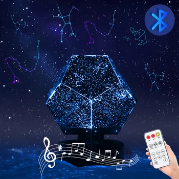 Zvaigžņu Projektors LED Nakts Gaisma Bluetooth Galaxy Projektoru Zvaigžņotām Debesīm Lampas Ziemassvētku Dāvanu Kids Guļamistaba Dekors Zvaigzne Lampas