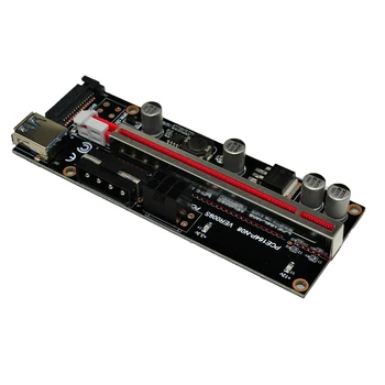 Jaunākās PCI-E Stāvvadu 009S Plus PCI-E 1X, LAI 16X Slotu Adapteri, Stāvvadu Kartes 60cm USB 3.0 Sarkans Vads 4pin 6pin SATA Barošanas BTC Ieguves
