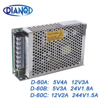 DIANQI dual jauda pārslēdzama strāvas padeve 60w 5v, 12v 24V jauda suply D-60A ac dc converter D-60B D-60 ░ c temperatūrā