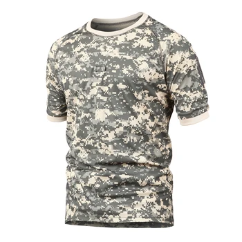 2018 Vasaras Taktiskās Maskēties T Krekls Vīriešiem Ātri Sausas Armijas Kaujas T-Krekls Gadījuma Elpojošs Camo O-veida Kakla Militāro T Krekls 4XL 5XL