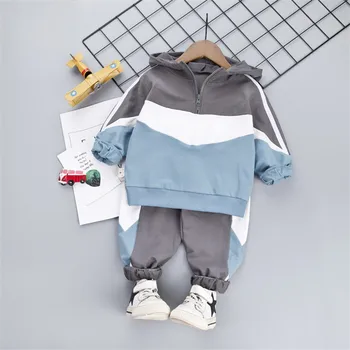 2021spring bērnu zēnu un meiteņu apģērbu komplekti bērnu kapuci ar garām piedurknēm, jaka + bikses 2 gab drēbes bērniem sporta tērps