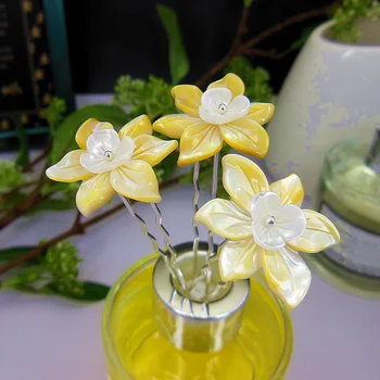 3pc Vintage Narcise Ķīnas Matadatu Roku Cirsts Shell Ziedu Matu Adatas, Kāzu Matu Pin Rotaslietas Kāzu Cepures WIGO1475