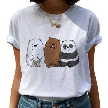 Kawaii Panda Drukāt 2020. Gada Vasaras Balts T-krekls Sievietēm Gudrs Īsām Piedurknēm Gadījuma Vogue Tshirts Sieviete Kailām Karikatūra Lāči T Krekls