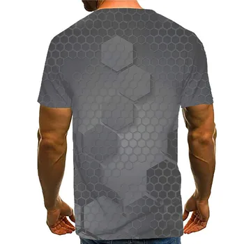 Populārs vasaras T-krekls, ģeometrisko 3D modelis, vīrietis raksturs radošo T-krekls, gadījuma sporta krekls, interesantas lielizmēra T-krekls