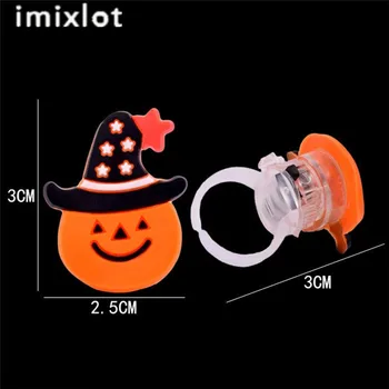 Imixlot 20Pcs/Daudz Plastmasas Apgaismo LED Flash Pirkstu Gaismas Radošo Ķirbju Gredzenu, Lai Bērnu Halloween Dāvanu Anillos