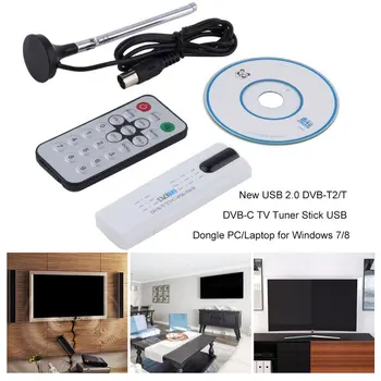 Digitālā DVB-T2/T DVB-C, USB 2.0 TV Uztvērējs Stick HDTV Uztvērējs ar Antenu Tālvadības HD USB Dongle PC/Laptop Windows