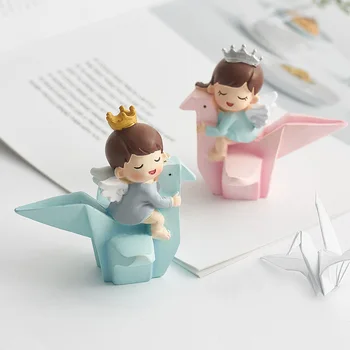 Ziemeļvalstu Modes Origami Process Tūkstoši-grāmata-celtņa Zēns Un Meitene Figūriņas Mājas Apdare Rotājumu Sveķu Talismans Dzimšanas dienas Dāvana