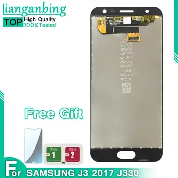 Lcd Samsung J330 Super AMOLED LCD Displejs Testēti Darba Touch Screen Montāža Samsung Galaxy J3 2017 J330