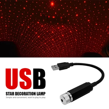 EURS USB Atmosfērā Automašīnas Jumta Zvaigžņu Nakts Gaisma Mini Dekoratīvās Projektoru Lampas Regulējams Multipl Galaxy Lampas Izmantot, Lai Auto Mājās, Sarkans