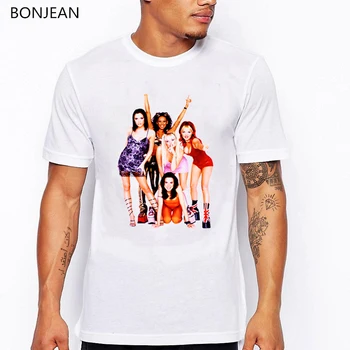 Spice girls iespiests t vīriešiem vasarā atdzesē tee kreklu homme īsām piedurknēm topi streetwear hip hop, rock t shrits vīriešu t-krekls t-veida