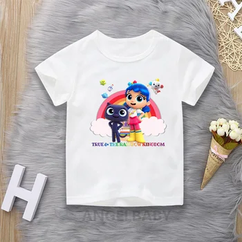 Taisnība un Varavīksnes Karaliste Karikatūra T krekls Meitenēm Vasarā Bērniem Topi Bērnu Zēnu Drēbes Smieklīgi Bērnu T-krekls,HKP5359