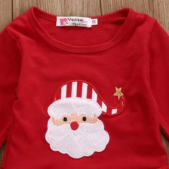 Xams Cute Baby Girl Santa Tērpiem Toddler Bērniem, Zīdaiņiem, Meitenes Ziemassvētku Komplekts Tutu T-krekls Top+Bikses Apģērbu Komplekti