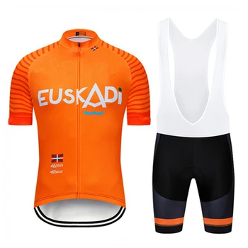 AK Euskadi Pro Komandas riteņbraukšana Vīriešiem vasarā Jaunu īsām piedurknēm džersija bikses, kombinezoni ar krūšdaļu uzstādīt velo apģērbs ciclismo maillot roadcycling komplekts
