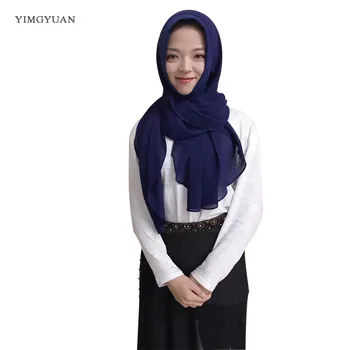 TJ72 jaunu šifona musulmaņu hijabs šalle modes lakatu voile musulman cietu pārsegu hijab